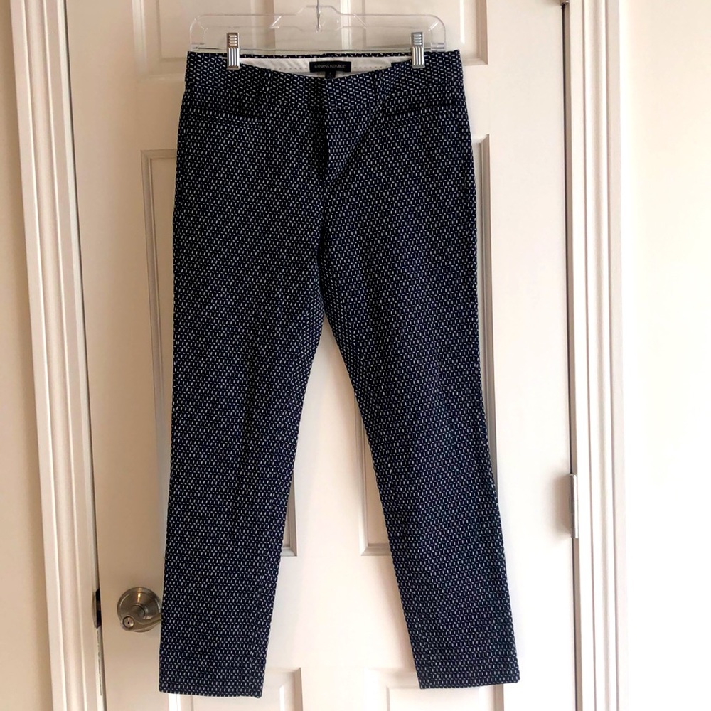 Banana Republic Black & White Patterned Trousers